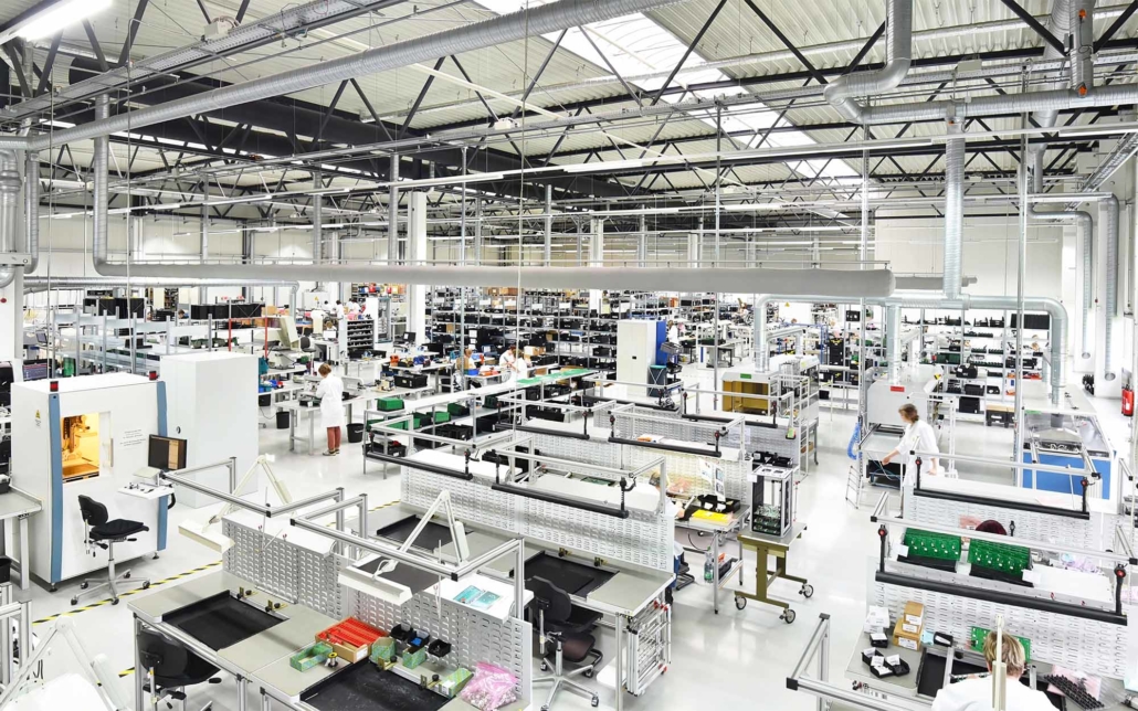 Hexa a large and white engineering factory floor