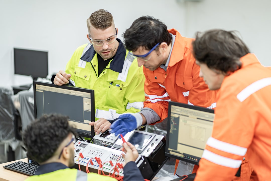 Team engineers practicing maintenance